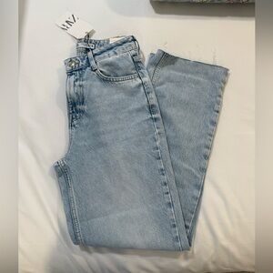 NWT Zara Sky Blue Straight Fit Jeans